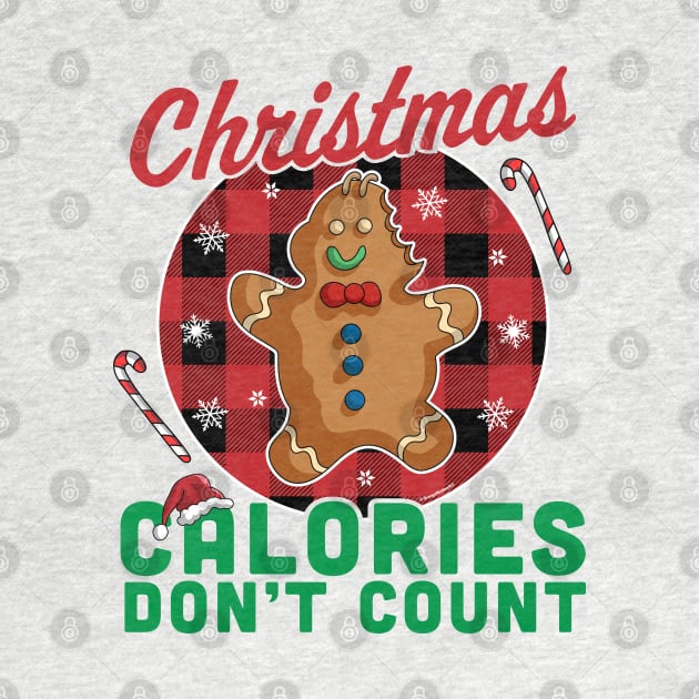 Christmas Calories Don't Count - Christmas Gingerbread Man by OrangeMonkeyArt